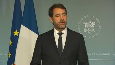 Christophe Castaner en conférence de presse, le 3 mai.