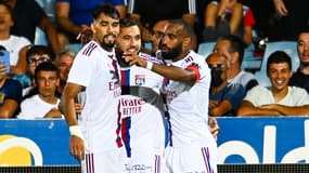 Lucas Paqueta, Rayan Cherki et Alexandre Lacazette avec l'OL, le 30 juillet 2022