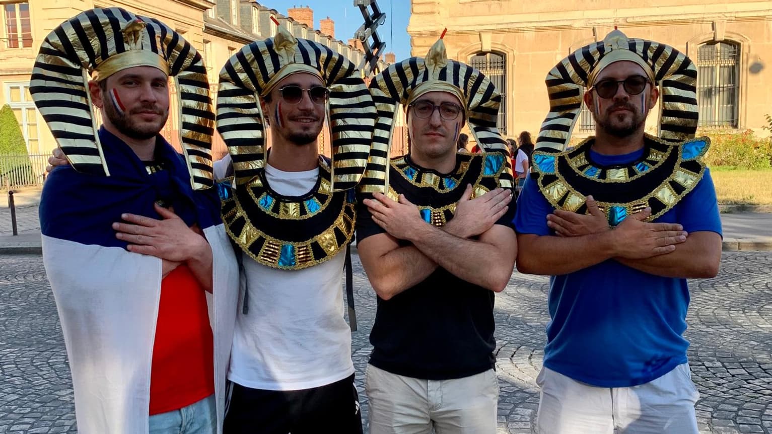 Les "ultras égyptiens" de Bourg-en-Bresse lors des Jeux olympiques de Paris, le 28 juillet 2024 Les "ultras égyptiens" de Bourg-en-Bresse lors des Jeux olympiques de Paris, le 28 juillet 2024
