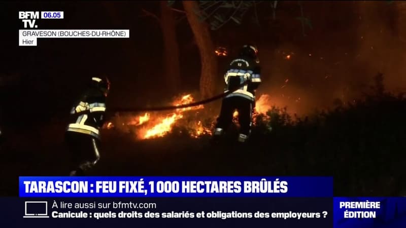 Tarascon: le feu est fixé mais 1000 hectares de végétation ont brûlé