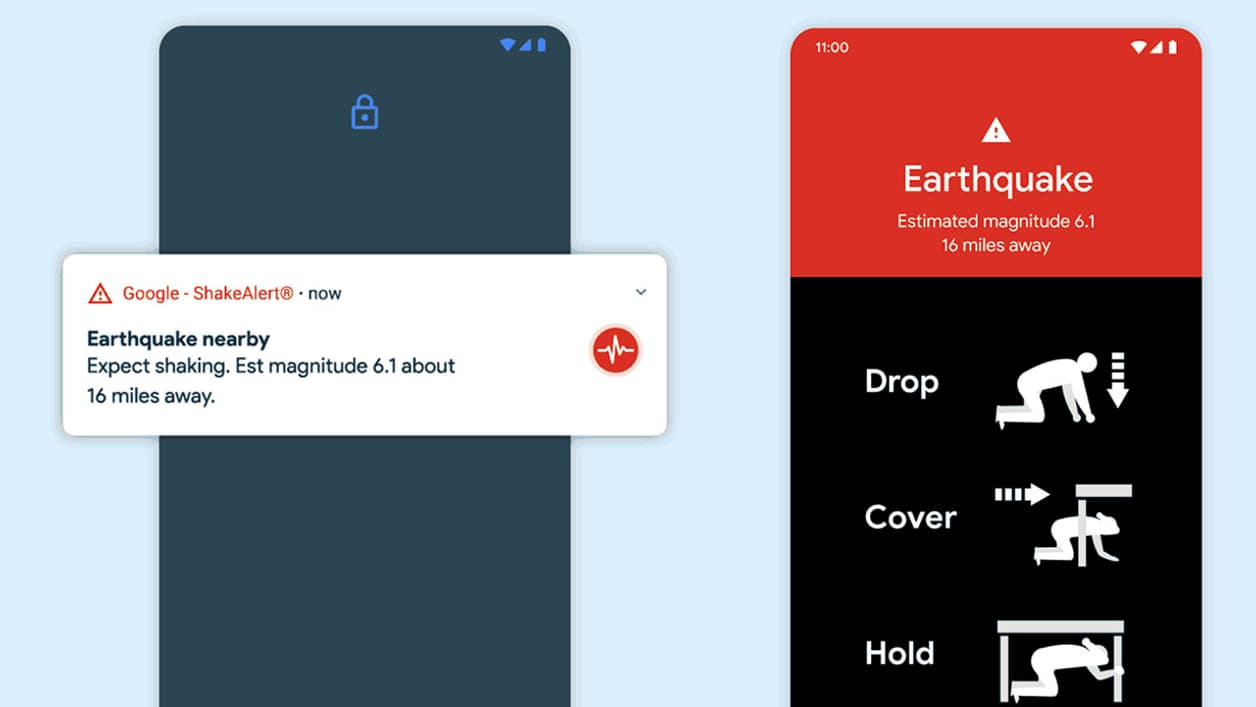 Le système d'alerte au tremblement de terre, développé par Google