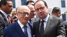 Béji Caïd Essebsi et François Hollande, le 29 mars 2015, à Tunis.