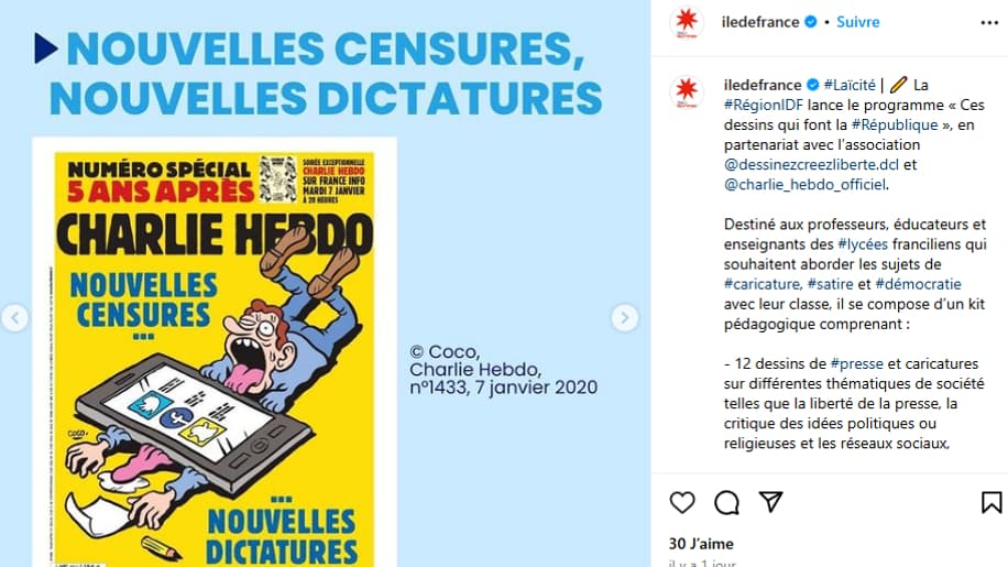 Une de Charlie Hebdo "Nouvelles censures, nouvelles dictatures", 2020.