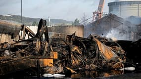 L'usine Lubrizol de Rouen en cendres après l'incendie, le 27 septembre dernier.