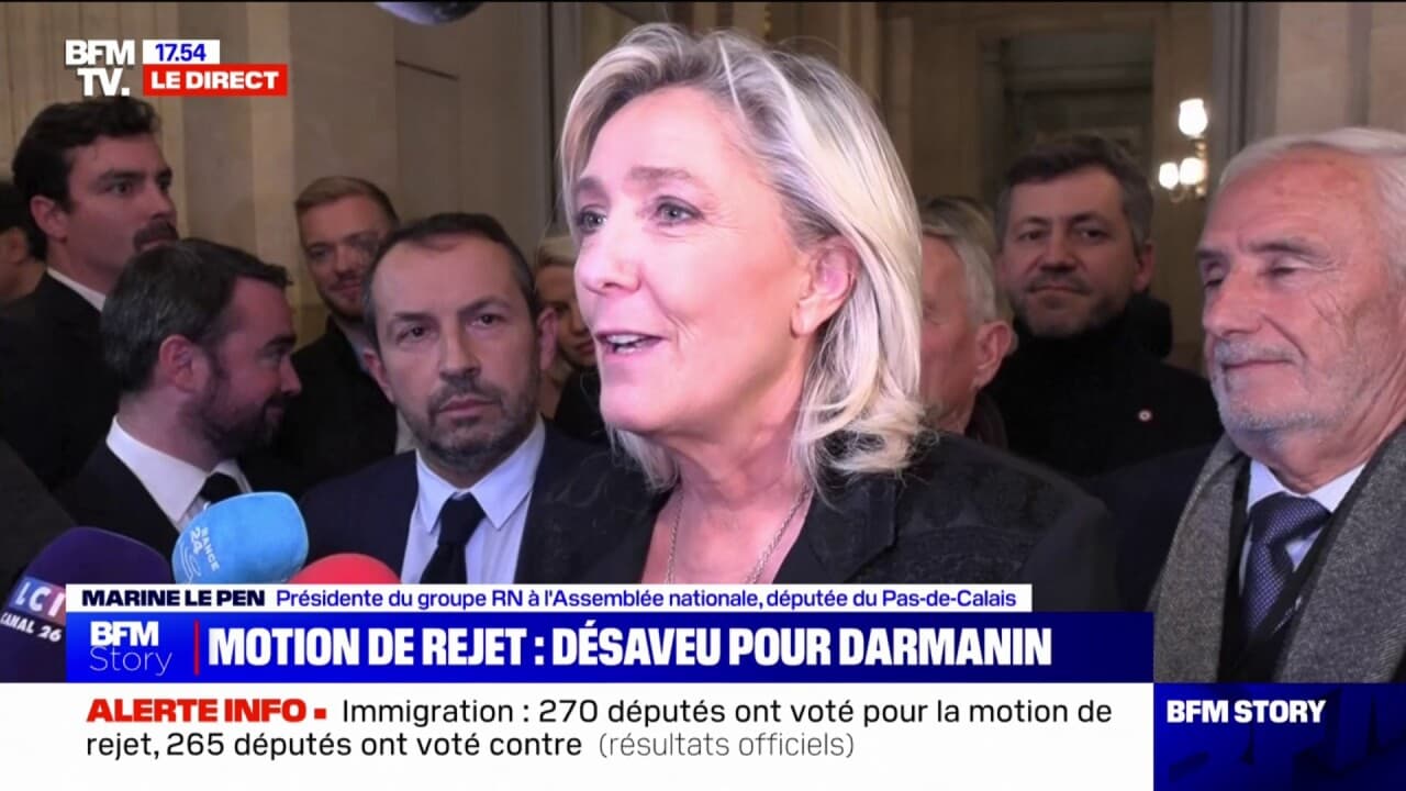 Marine Le Pen (RN) Sur La Motion De Rejet Du Projet De Loi Immigration ...