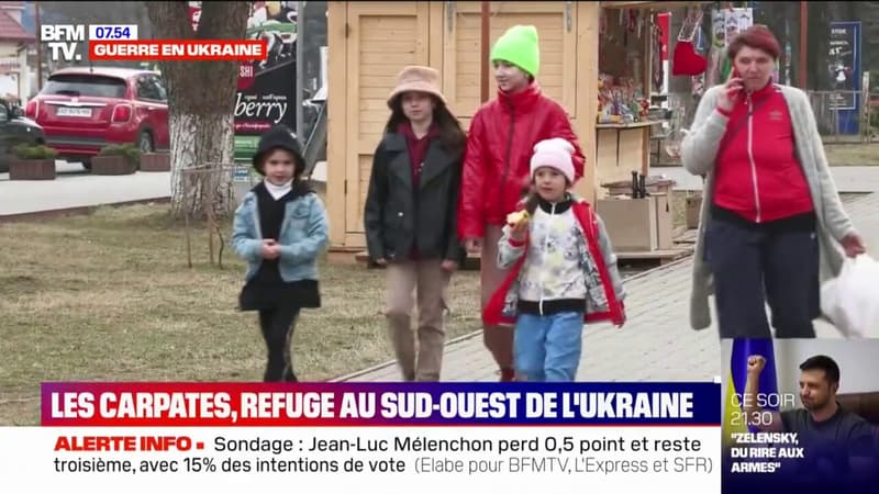Des ukrainiens trouvent refuge dans les Carpates, région touristique au sud-ouest du pays et épargnée par les combats