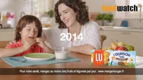 Une publicité pour les gâteaux L'Ourson de la marque Lu