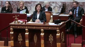 La vice-présidente de l'Assemblée Sandrine Mazetier (PS) a rendu hommage aux 33 premières femmes élues députées.