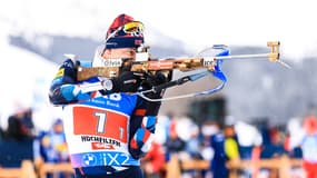 Sturla Laegreid lors d'un relais à Hochfilzen, en décembre 2023.