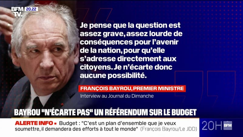 Le Premier ministre François Bayrou 