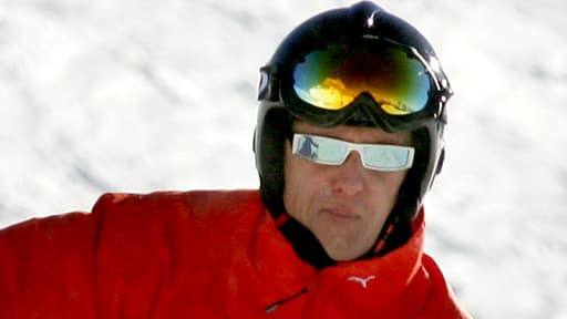 Michaël Schumacher sur les pistes de Madonna, en Italie, le 14 janvier 2005.