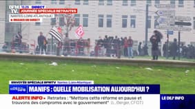 Retraites: des tensions apparaissent dans le centre-ville de Nantes