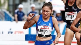 Alexa Lemitre lors du 3 000 m steeple du championnat de France, le 25 juin 2022.