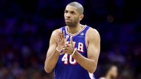 Nicolas Batum face aux New York Knicks avec les 76ers de Philadelphie, le 2 mai 2024