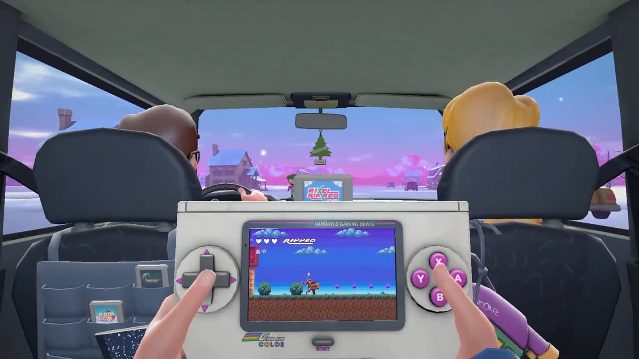 Le jeu Pixel Ripped 1995 remis au goût du jour et adapté aux mouvements de voiture pour Holoride Le jeu Pixel Ripped 1995 remis au goût du jour et adapté aux mouvements de voiture pour Holoride