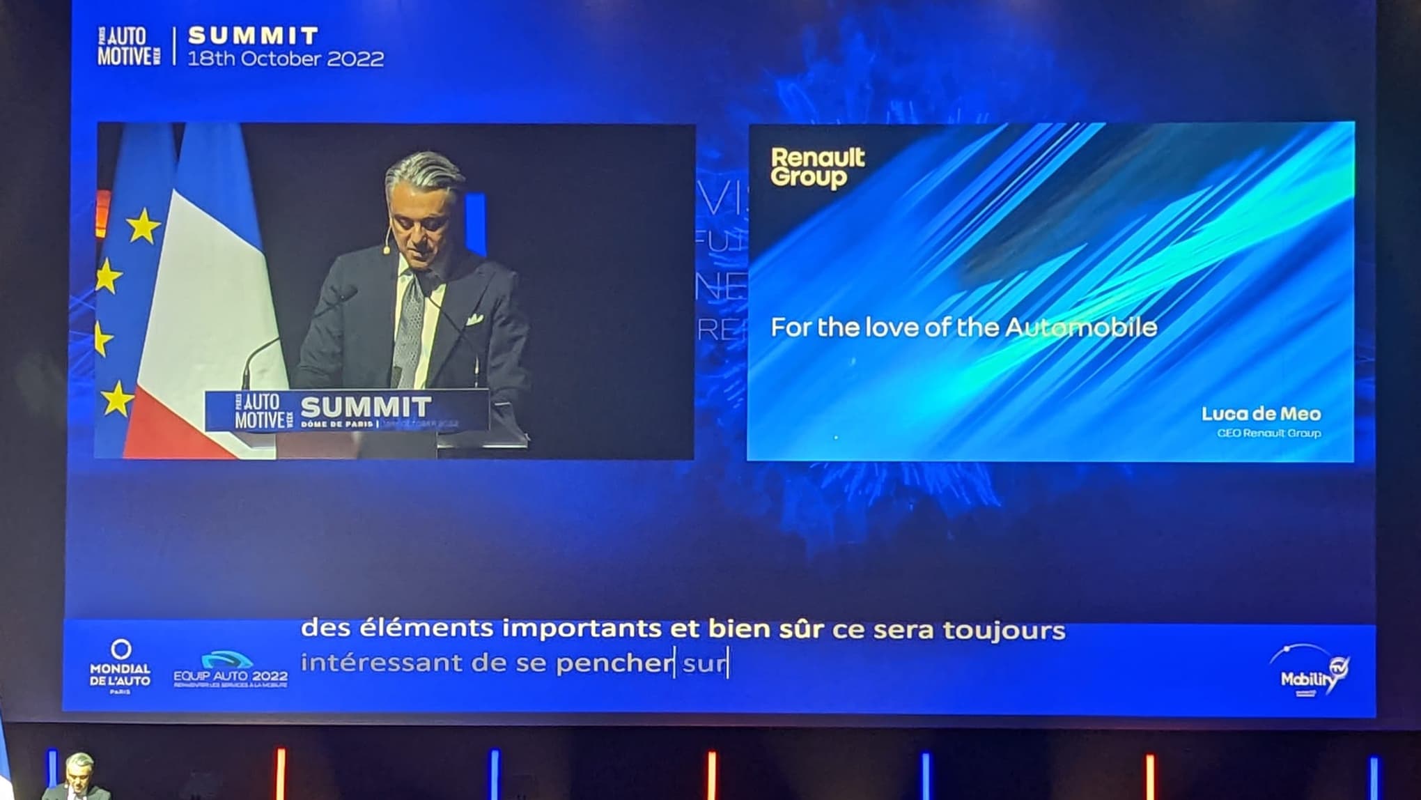 Luca de Meo, patron de Renault, à l'Automotive Summit