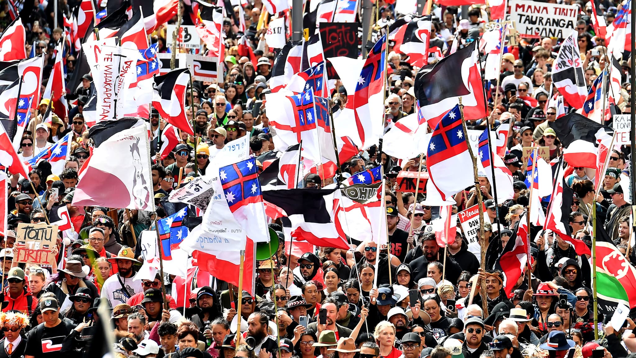 Manifestation pour les droits maoris à Wellington, le 19 novembre 2024 Manifestation pour les droits maoris à Wellington, le 19 novembre 2024