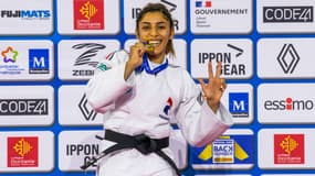 Shirine Boukli lors des championnats d'Europe de judo, à Montpellier le 3 novembre 2023