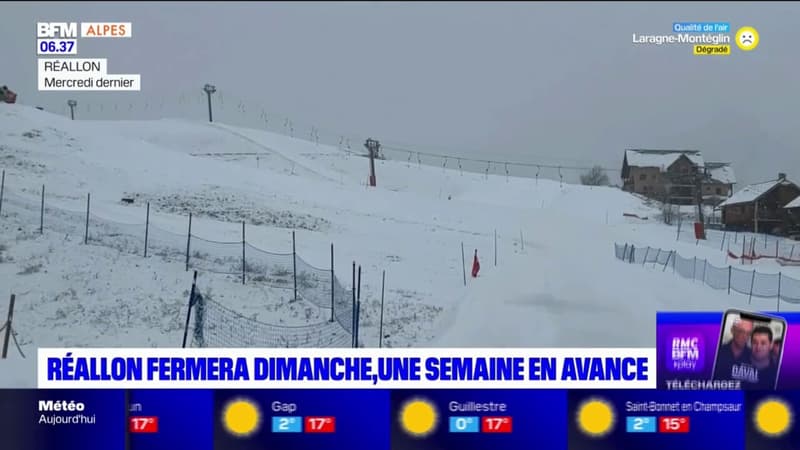 La station de Réallon fermera dimanche, une semaine en avance, à cause d'un enneigement trop faible