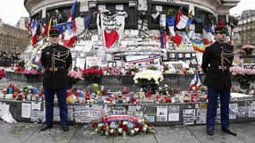 La place de la République, après les attentats du 13 novembre 2015 