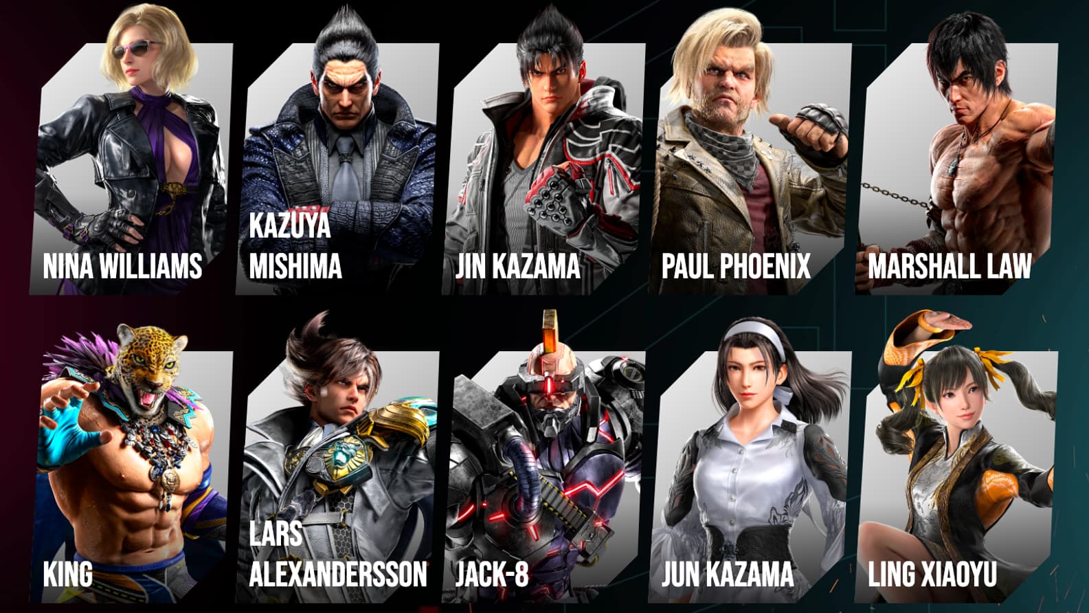 Quelques-uns des 32 combattants disponibles au lancement de Tekken 8