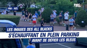 France - Nouvelle Zélande : Les images des All Blacks s'échauffant en plein parking avant de défier les Bleus
