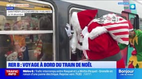 Paris: le RER B se transforme en train du père Noël 