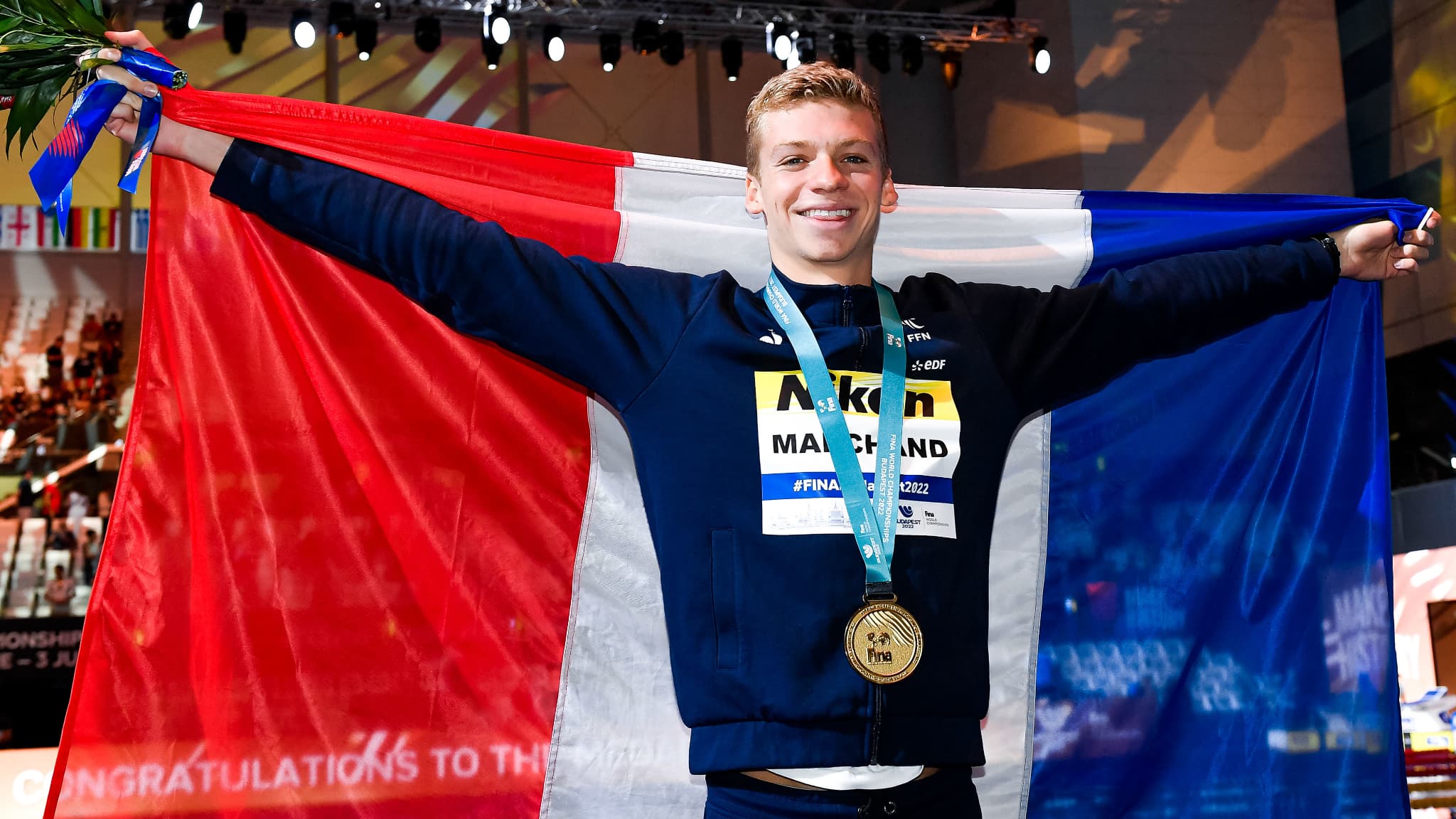 Leon Marchand à Budapest le 22 juin 2022 Leon Marchand à Budapest le 22 juin 2022