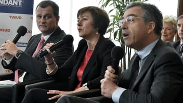 Pour le second tour en Languedoc-Roussillon-Midi-Pyrénées, sont candidats : Louis Aliot, Carole Delga et Dominique Reynié.