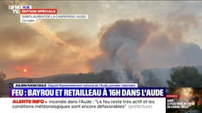 Julien Rancoule, député RN et pompier volontaire, réagit à la venue de François Bayrou suite à l'incendie en cours dans l'Aude