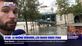 Lyon: le Rhône est sorti de son lit ce mercredi après-midi, les quais inondés 