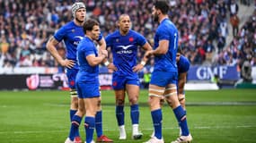 Antoine Dupont, Thibaud Flament, Gaël Fickou et Charles Ollivon avec le XV de France, 18 mars 2023