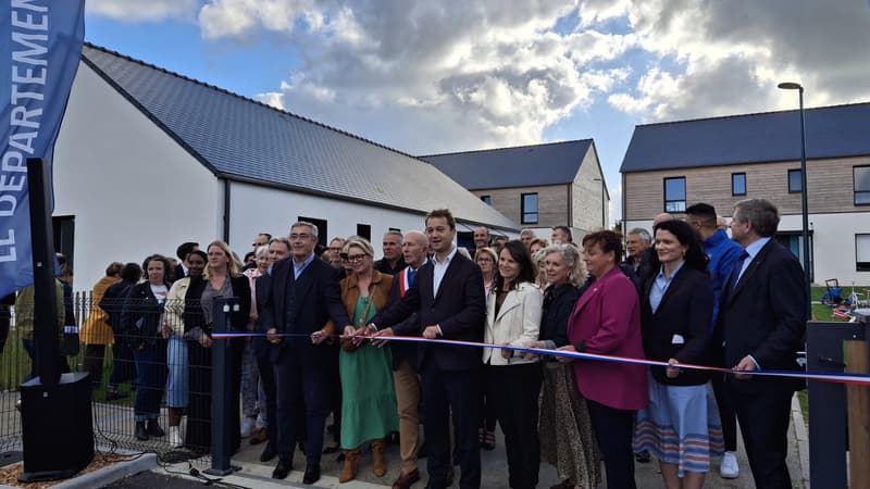L'inauguration du "village fratries" Ker Liamm à Plouzévédé (Finistère), le 25 septembre 2025.