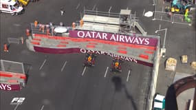 Les monoplaces Campos Racing lors des qualifications du GP d'Azerbaïdjan, à Bakou le 13 septembre 2024