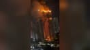 Une tour en feu dans la ville de Recife, au Brésil, le 28 mars 2024 