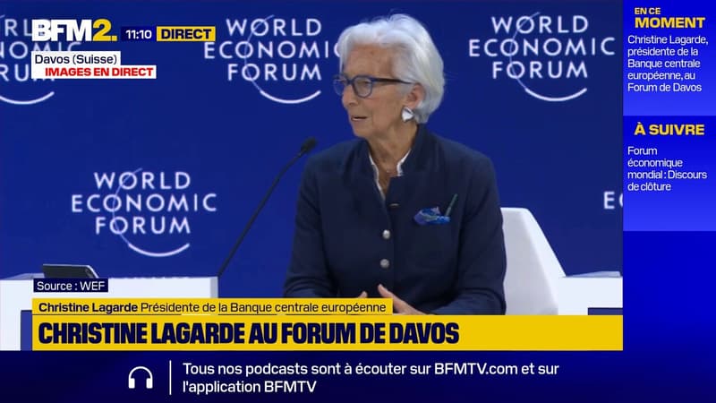 Ordre mondial : Je ne suis pas certaine qu'on soit obligé de parler de rupture", estime Christine Lagarde en réponse au discours de Mark Carney