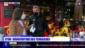 Lyon: Stéphane Pelletier, gérant du Broc bar explique qu'il a réduit sa terrasse de 40%