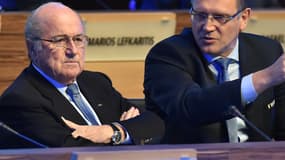 Sepp Blatter, président de la FIFA, et Jérôme Valcke, secrétaire général