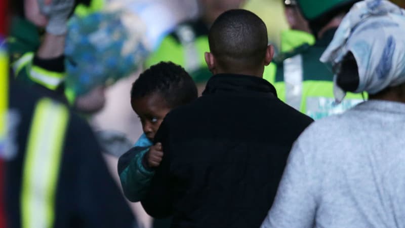 Des rescapés de la Grenfell Tower, ravagée par un incendie le 14 juin 2017 à Londres