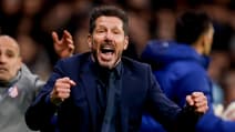 L'entraîneur Diego Simeone bouillant pendant un match de l'Atletico face à Leverkusen en Ligue des champions, le 21 janvier 2025