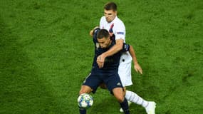 Thomas Meunier et Eden Hazard en Ligue des champions, en 2019.