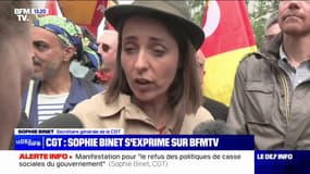 "C'est gravissime de pénaliser l'activité syndicale et l'activité militante": Sophie Binet s'exprime sur BFMTV dans le cortège parisien