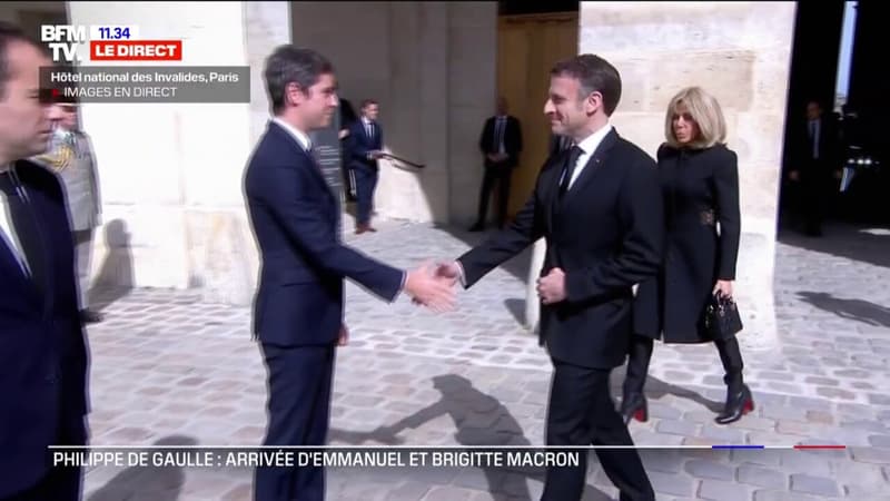 Mort de Philippe de Gaulle: Emmanuel Macron est arrivé dans la cour nationale des Invalides pour l'hommage national
