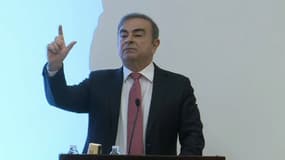 Carlos Ghosn, lors de la conférence de presse du 8 décembre.