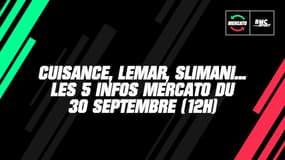 Cuisance, Lemar, Slimani... Les 5 infos mercato du 30 septembre 2020 à la mi-journée 