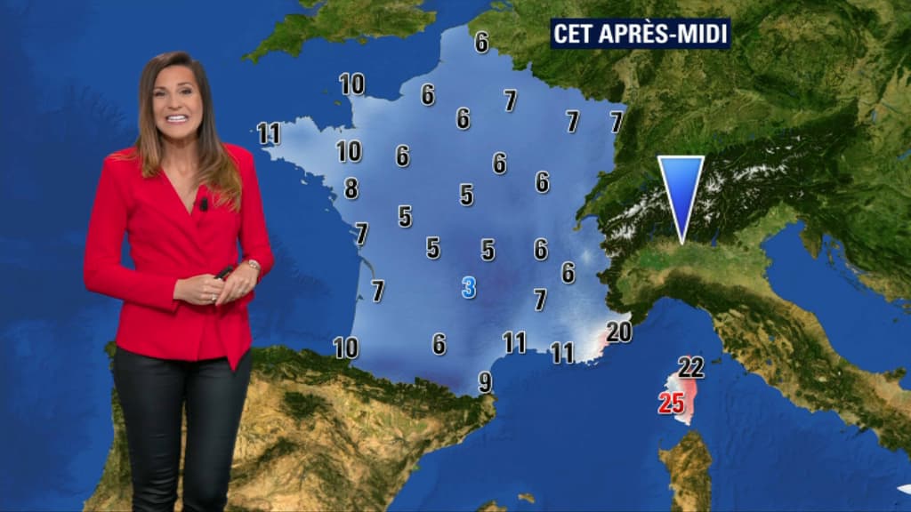 Carte des températures de lundi après-midi Carte des températures de lundi après-midi