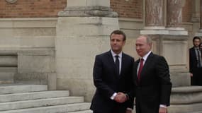 Emmanuel Macron et Vladimir Poutine à Versailles.