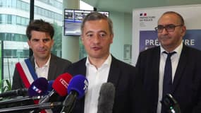 Le ministre démissionnaire de l'Intérieur, Gérald Darmanin, le vendredi 2 août 2024 à Saint-Denis.