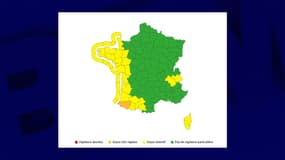 La carte vigilance de Météo France du lundi 21 novembre 2022