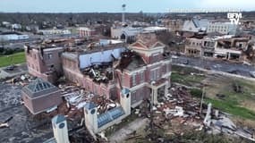 États-Unis: les images de la ville de Mayfield, dans le Kentucky, totalement dévastée après le passage de tornades